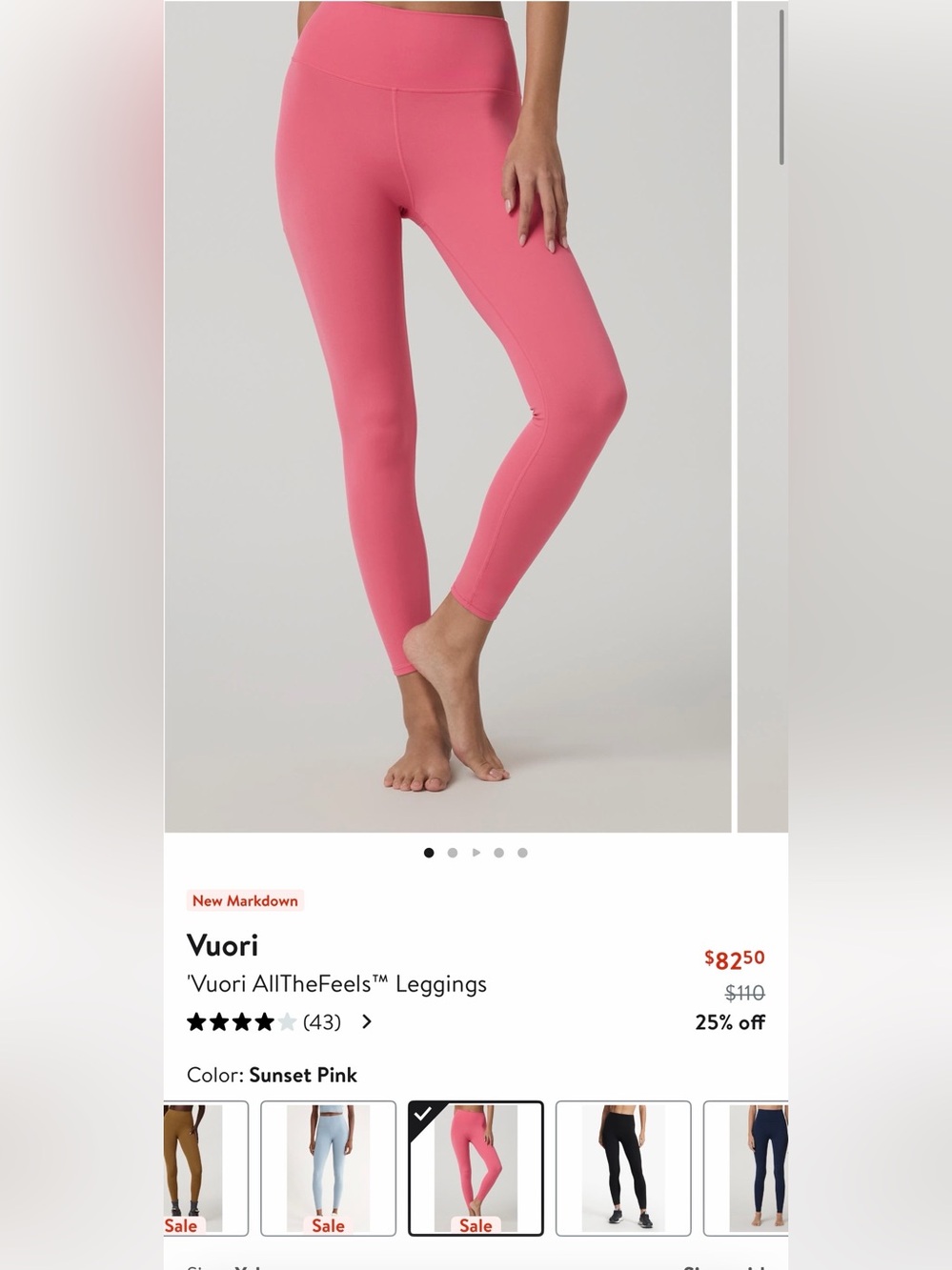 NWT Vuori All The Feels Leggings